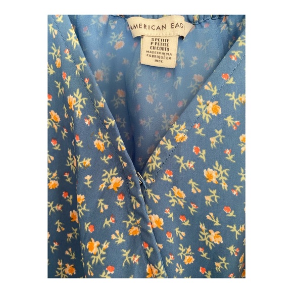 AE Puff Sleeve Wrap Front Mini Dress - Picture 6 of 7